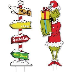 2Pcs Christmas Decorations Outdoor Yard Sign Outside Xmas Decor